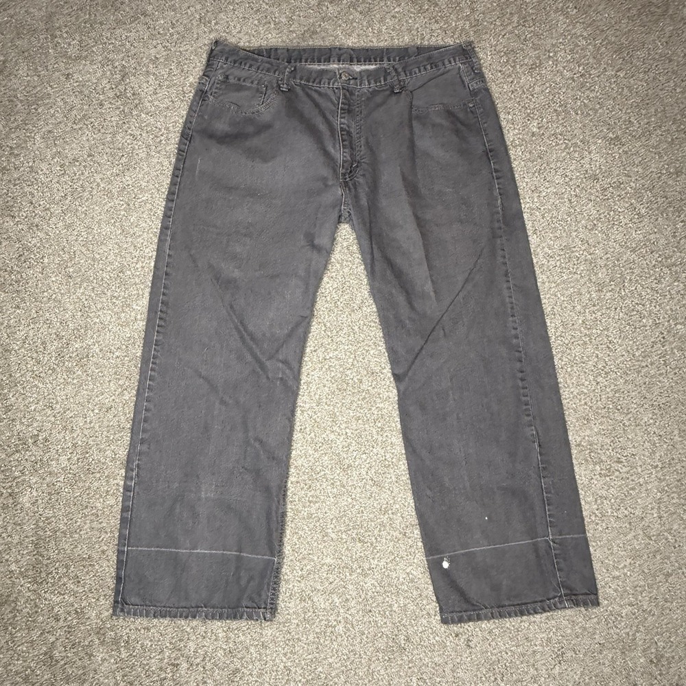 Levi's 569 Jeans Men's 40x30 Distressed Loose Relaxed Fit Medium Wash Gray Denim